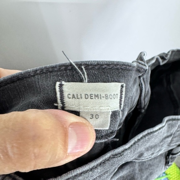 Madewell Cali Demi boot frayed hem black jeans 30 - Picture 4 of 4